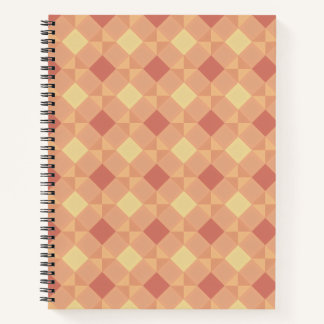 Carnet Warm Geometric Diamond Pattern in Peach & Terracot