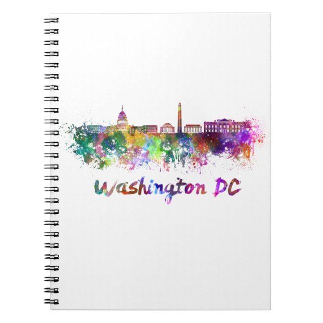 Carnet Washington DC skyline in watercolor (Devant)
