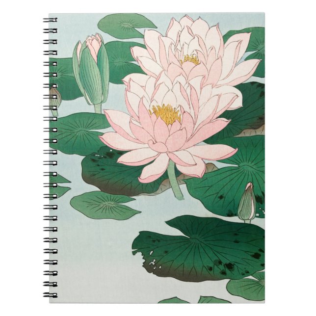 Carnet Water Lily par Ohara Koson, Floral Art japonais (Devant)