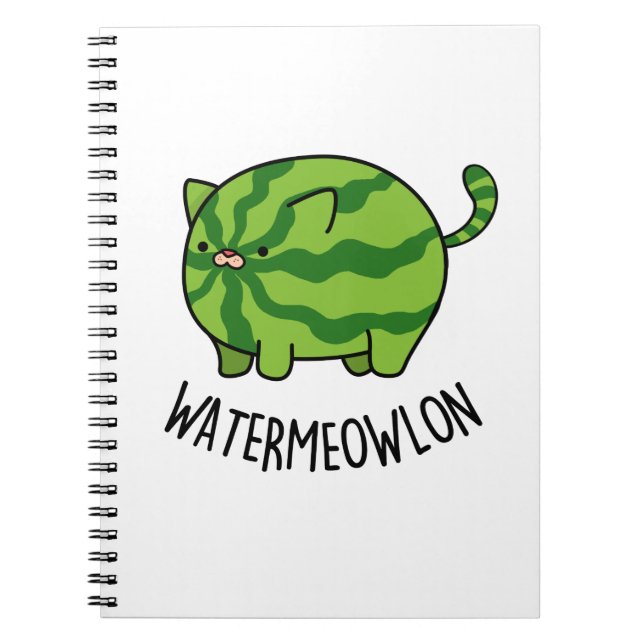 Carnet Water-meow-lon Drôle de jeu de mots sur le chat Pa (Devant)