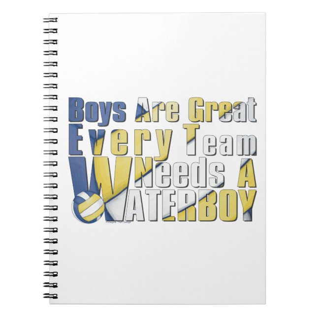 Carnet Waterboy Volleball en bleu et jaune (Devant)