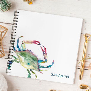 Carnet Watercolor Blue Crab Journalisation personnalisée