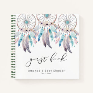 Carnet Watercolor Boho Baby shower Dreamcatcher Guides