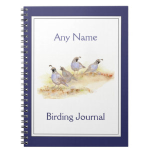 Carnet Watercolor California Quail