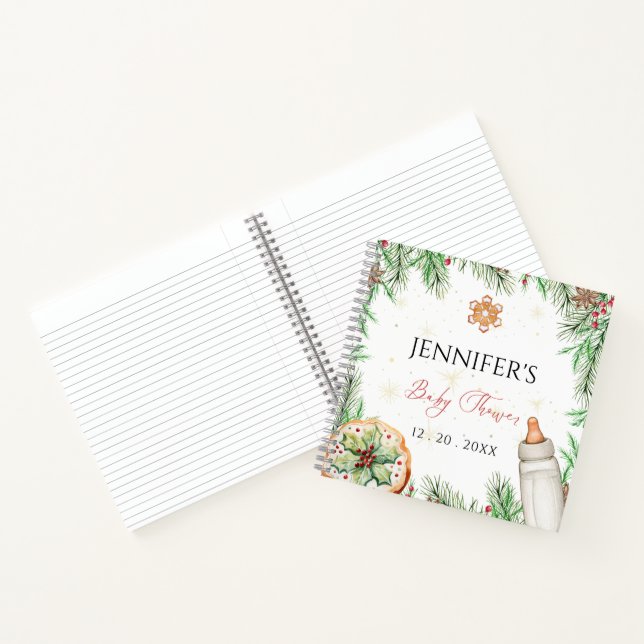 Carnet Watercolor Christmas Cookie Baby shower Guides (Intérieur)