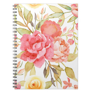 Carnet Watercolor Cottage Garden Roses