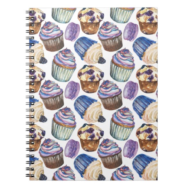 Carnet Watercolor cupcakes (Devant)