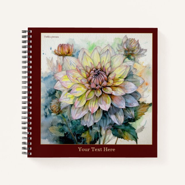 Carnet Watercolor Dahlia pinnata I Notebook (Devant)