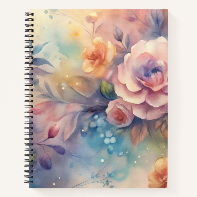 Carnet Watercolor floral design  (Devant)