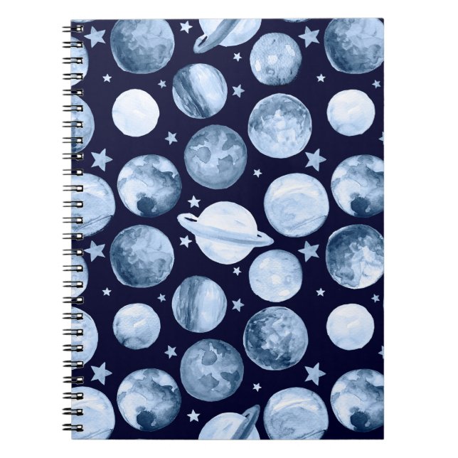 Carnet Watercolor pattern illustration of space galaxy wi (Devant)