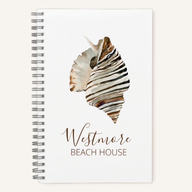 Carnet Watercolor Seashell Beach House (Recto)