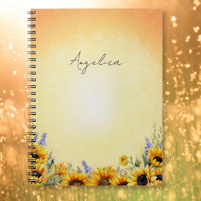 Carnet Watercolor Sunflower Notebook (Créateur téléchargé)