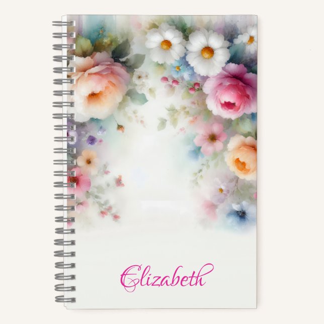 Carnet Watercolour Aquarell Flowers Art Painting Template (Recto)