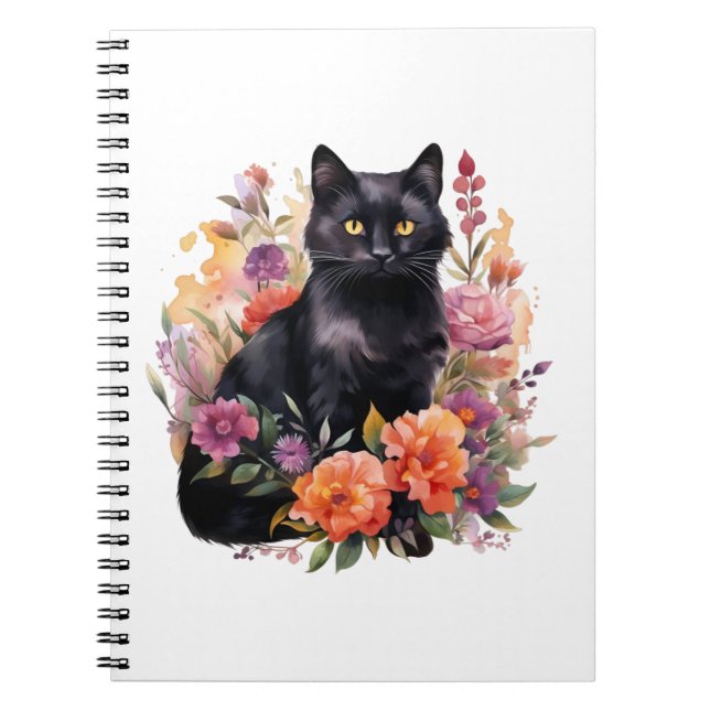 Carnet Watercolour Black Cat (Devant)