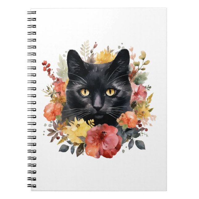 Carnet Watercolour Black Cat (Devant)