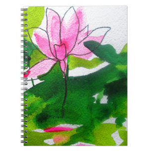 Carnet Waterlily abstract watercolour flower art