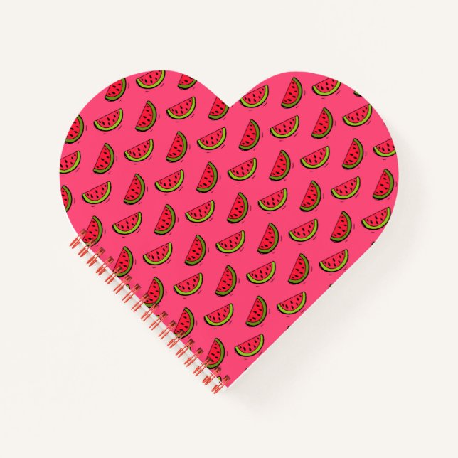 Carnet Watermelon d'été sur Motif rose (Devant)