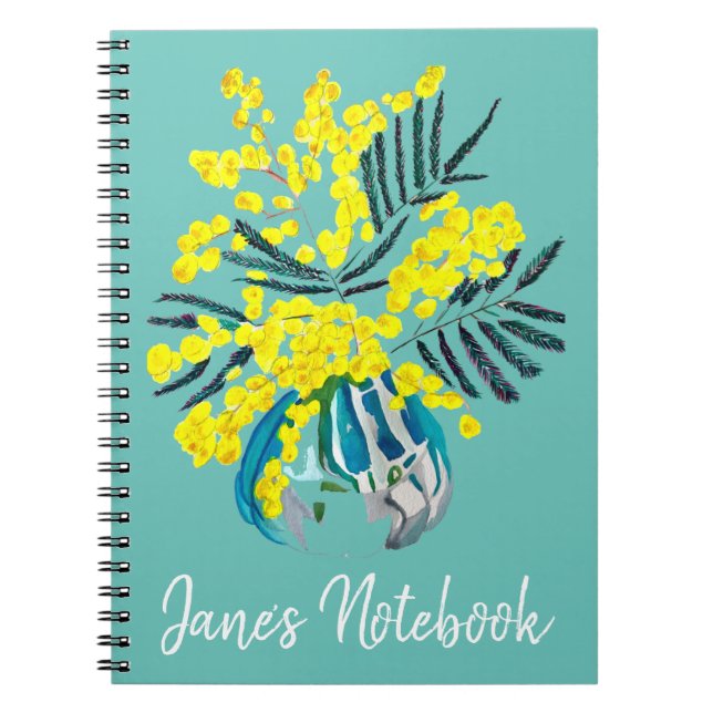Carnet Wattle Mimosa fleurie jaune Australie (Devant)