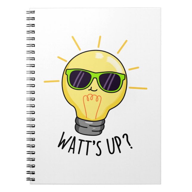 Carnet Watts Up Funny Light Bulb Pun (Devant)