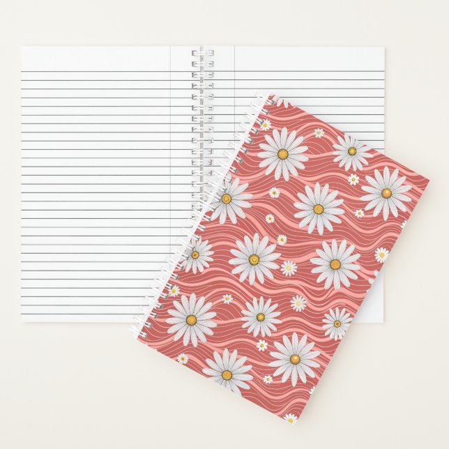 Carnet Wavy Pink Daisies (À l'intérieur)