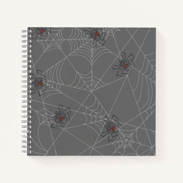 Carnet Web et citrouilles d'araignées d'Halloween (Devant)