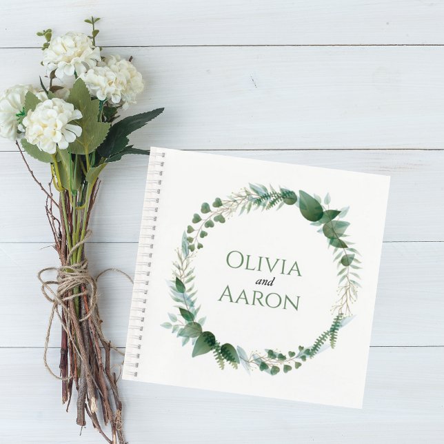 Carnet Wedding Guest Book with Botanical Wreath Cover (Créateur téléchargé)