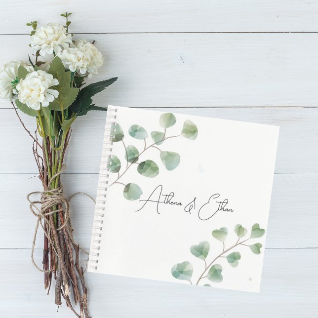 Carnet Wedding Guest Book with Eucalyptus Leaves (Créateur téléchargé)