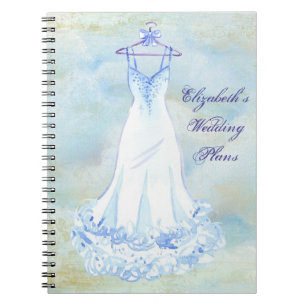 Carnet Wedding planner blanc d'aquarelle de robe