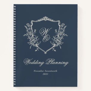 Carnet Wedding planner bleu marine de Monogram Crest