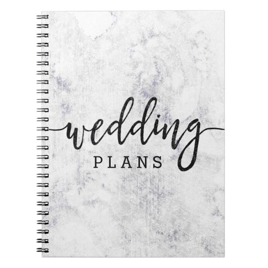  Carnet  Wedding  planner  de marbre blanc et gris chic 