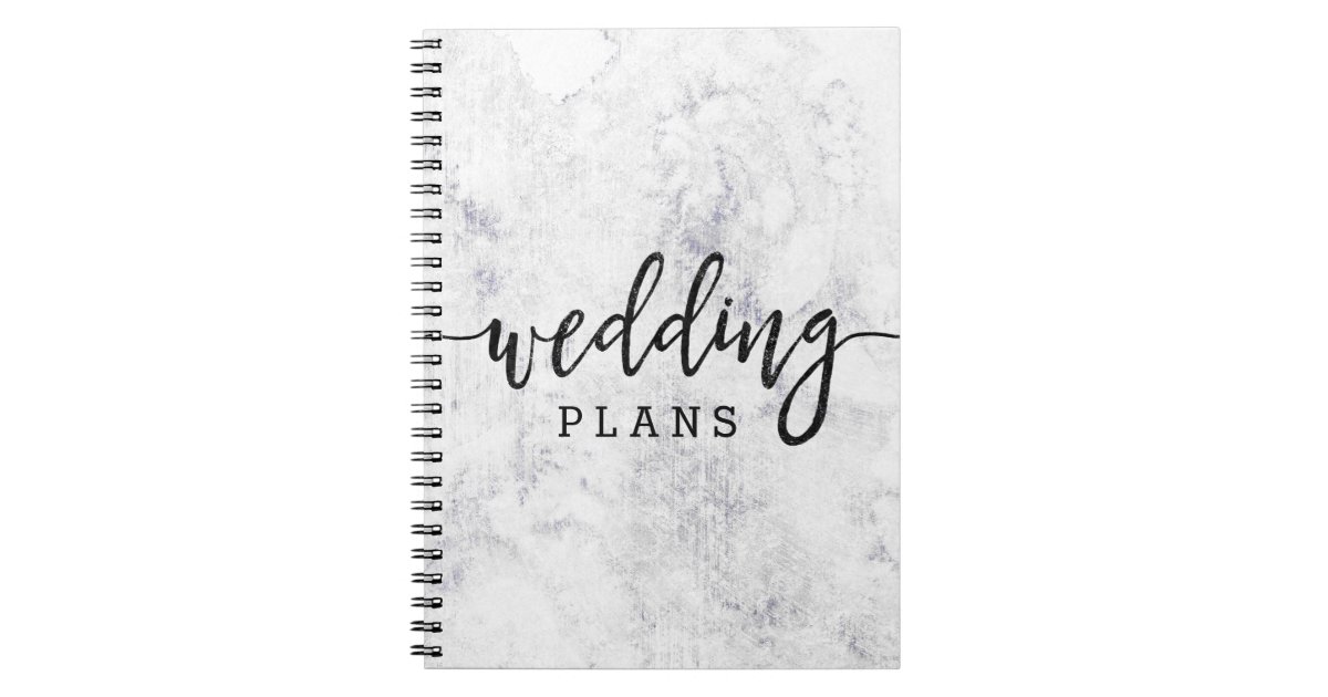  Carnet  Wedding  planner  de marbre blanc et gris chic 