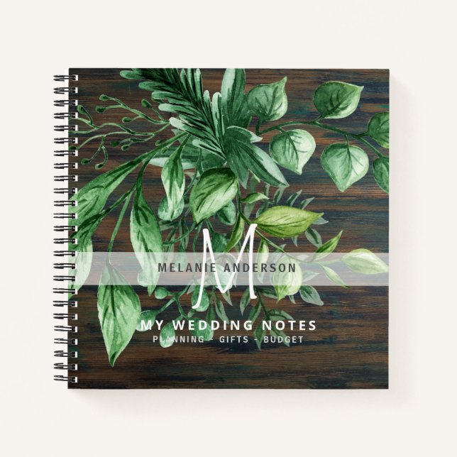 Carnet Wedding planner de monographie végétale rustique (Devant)