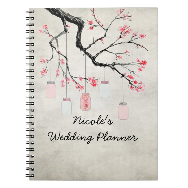 Carnet Wedding planner de pots de maçon de pays (Devant)