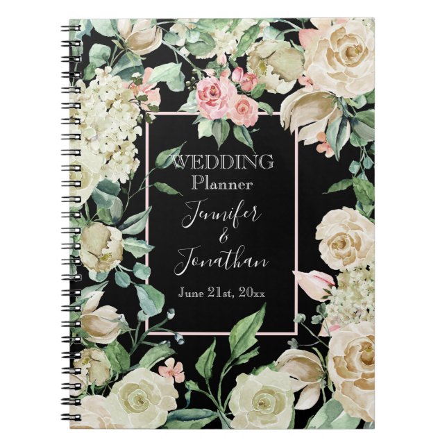 Carnet Wedding planner de Rose blanche victorienne tradit (Devant)