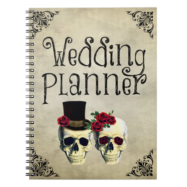 Carnet Wedding planner du crâne de mariée et de ch (Devant)