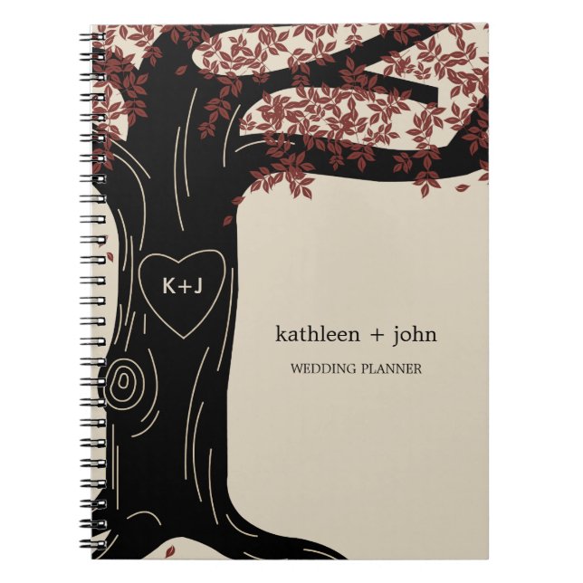 Carnet Wedding planner en chêne - Rouge (Devant)