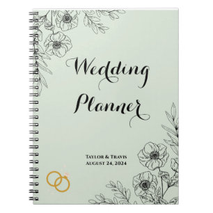 CARNET WEDDING PLANNER FLORAL VERT CLAIR
