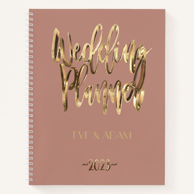 Carnet Wedding planner Gold 2023 Rose Gold (Devant)