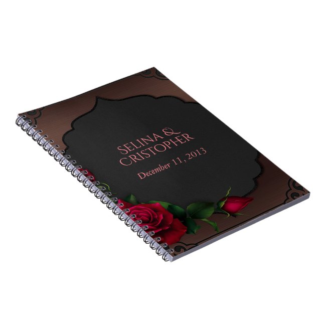 Carnet Wedding planner gothique des roses rouges (Côté Droit)