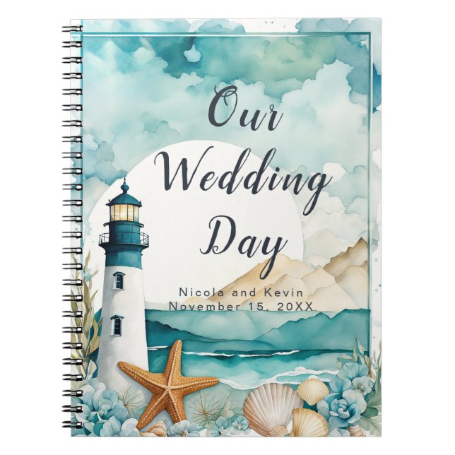 Carnet Wedding planner Mariage de phare nautique (Devant)