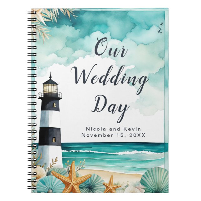 Carnet Wedding planner Mariage de phare nautique (Devant)