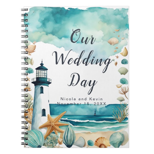 Carnet Wedding planner Mariage de phare nautique (Devant)