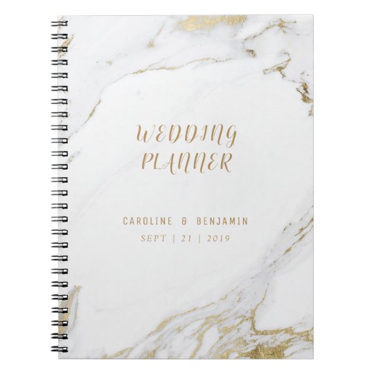  Carnet  Wedding  planner  moderne de luxe de marbre d or de 