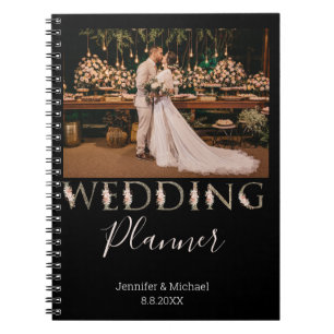 Carnet wedding planner photo élégant de typographie noire