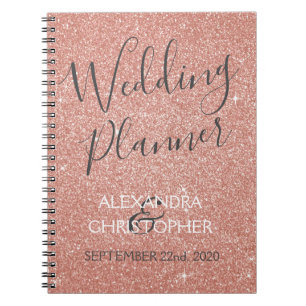 Carnet Wedding planner rose - Rose Parties scintillant d'