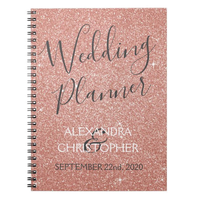 Carnet Wedding planner rose - Rose Parties scintillant d' (Devant)
