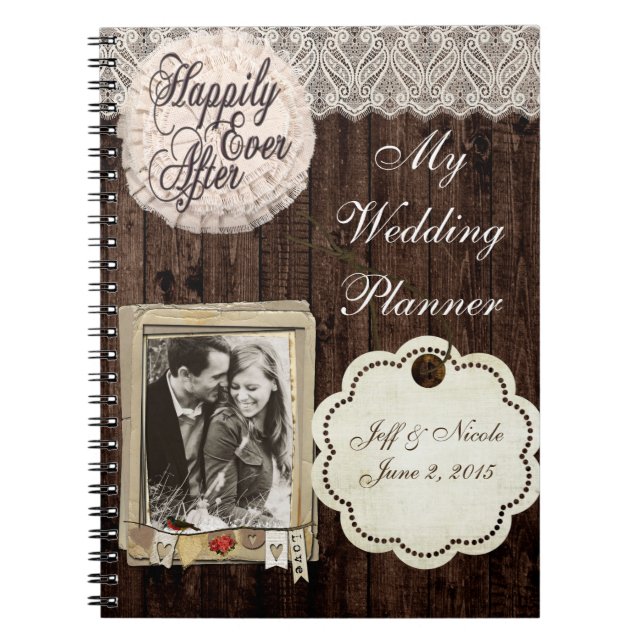 Carnet Wedding planner rustique Country Couple (Devant)