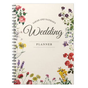 Carnet Wedding planner vintage de la mariée de fleurs bot