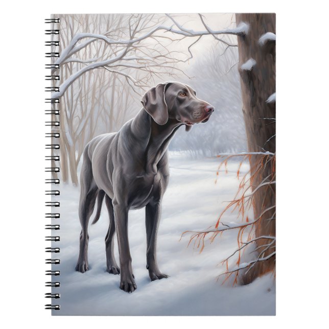 Carnet Weimaraner Laisser Neige Noël (Devant)