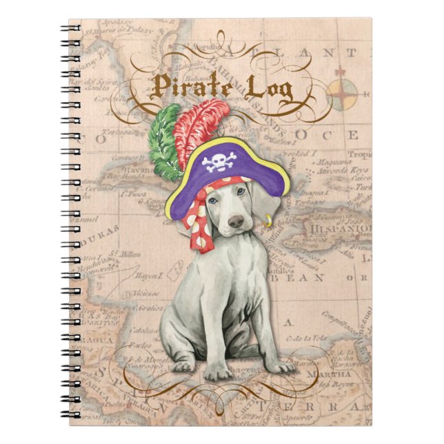 Carnet Weimaraner Pirate (Devant)